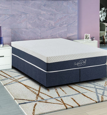 Vacuum Double Bed Spring Mattress White/Blue - Kappesberg