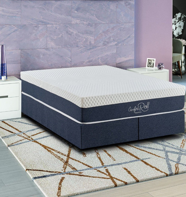 Vacuum Double Bed Spring Mattress White/Blue - Kappesberg