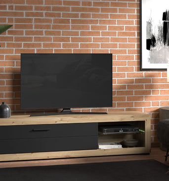 Remo 180 Tv Stand  Artisan Oak / Black 11008203 - Forma Ideale
