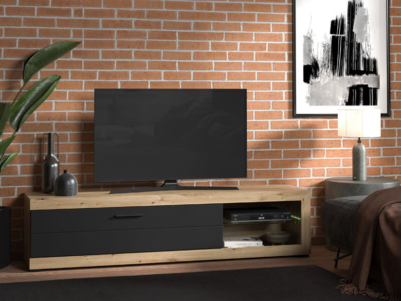 Remo 180 Tv Stand  Artisan Oak / Black 11008203 - Forma Ideale