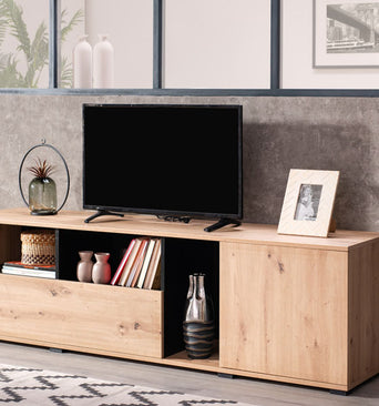 Polita Cordoba Tv Stand Artisan Oak and Black 11008246 - Forma Ideale