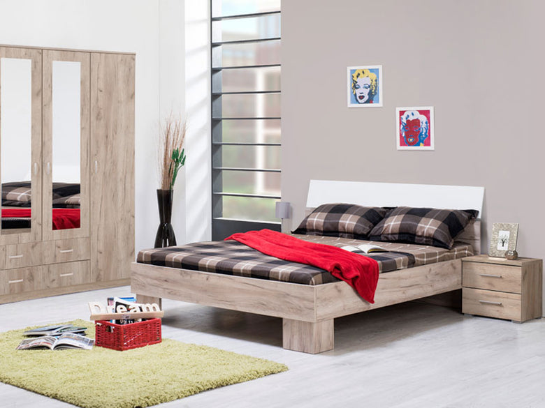 Bon 160 Double Bed Gray Oak / White 11008487 - Forma Ideale