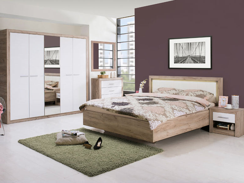 Astor NO1F Bedside Table Gray oak \ White 11008673- Forma Ideale