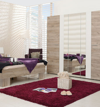 Dante 5K3O 3 Doors Wardrobe With Mirror Gray Oak/white 11008690 - Forma Ideale