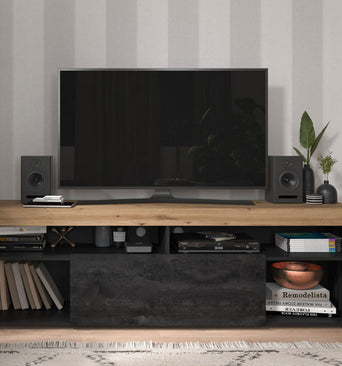 Almeida 180 Comfort Tv Stand Oak / Black 11011207- Forma Ideale
