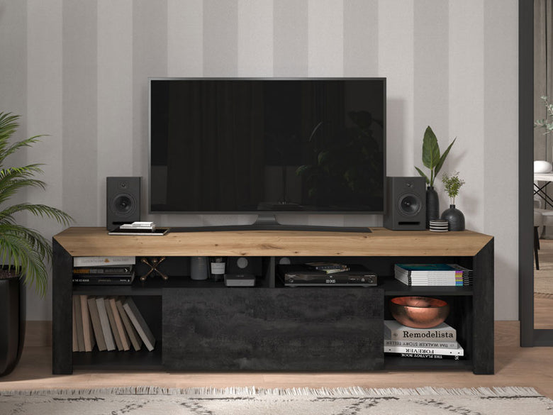 Almeida 180 Comfort Tv Stand Oak / Black 11011207- Forma Ideale