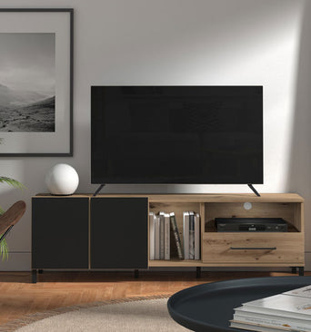 Coimbra 160 Tv Stand Oak / Black 11011208 - Forma Ideale