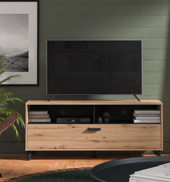 Umbria Chest Tv Stand 140 Artisan Oak \ Black 11011232- Forma Ideale