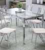 Kappesberg Glass Top Table + 6 Chairs Dining Set CMC042CR-16 Beige