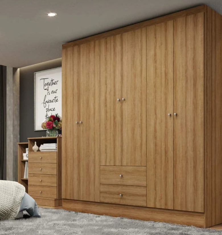 Astro 6P 6 Doors And 2 Drawers Wardrobe Almendra - 5692