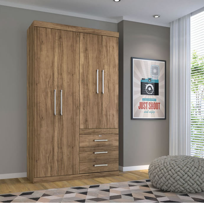 Armoire Havana Plus 4.3 Matte Atacama 4 Doors and 3 Drawers Wardrobe