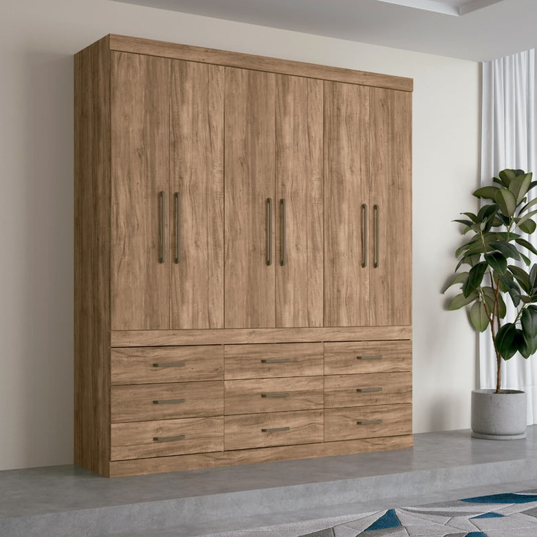 Armoire Havana Plus 6.9 Matte Atacama 6 Doors and 9 Drawers Wardrobe