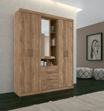 Armoire Havana Star 5.3 With Mirror Atacama 5 Doors and 3 Drawers Wardrobe