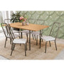 Barbados Table + 6 Chairs Dining Set CMC651BRZ-106 Bronze Metallic/White - Kappesberg