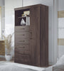 Multi Purpose Maraba 1 Door and 6 Drawers Ebony Walnut Dresser Large - Santos Andirá