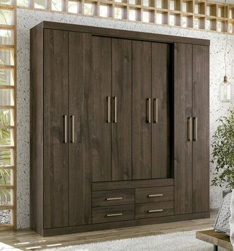 Armoire Napoles 8.4 Matte Ebony 8 Doors And 4 Drawers Wardrobe