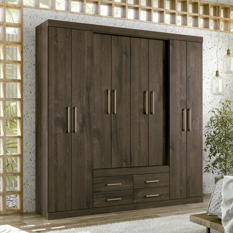 Armoire Napoles 8.4 Matte Ebony 8 Doors And 4 Drawers Wardrobe