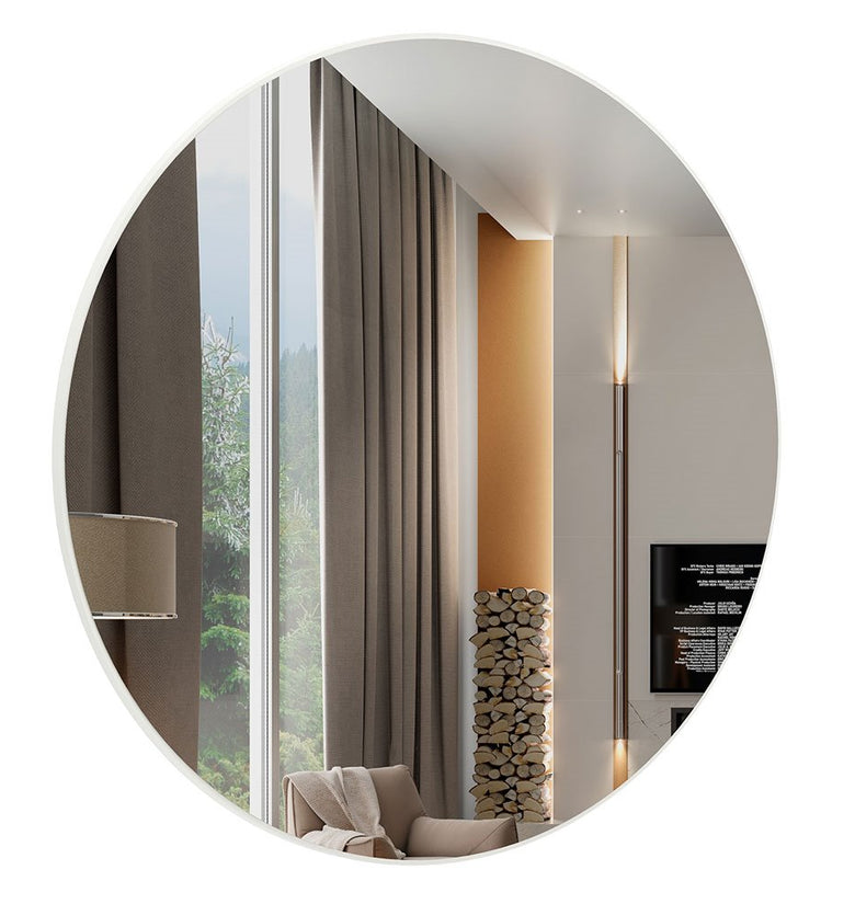 Decorative Es11 Ww 60cm Round Off White Mirror Wall Panel