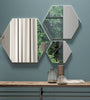 Decorative Es13 Ww Hexagon Off White Mirror Wall Panel Set