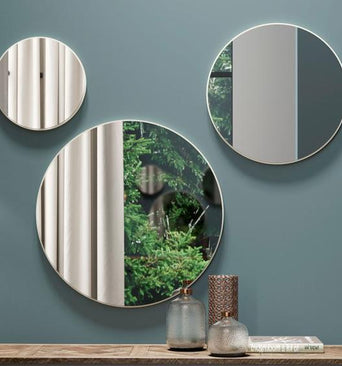 Decorative ES15 Ww Round Off White Mirror Wall Panel Set