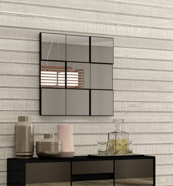 Decorative Accessories TB86 75cm Black Square Mirror Wall Panel - Dalla Costa