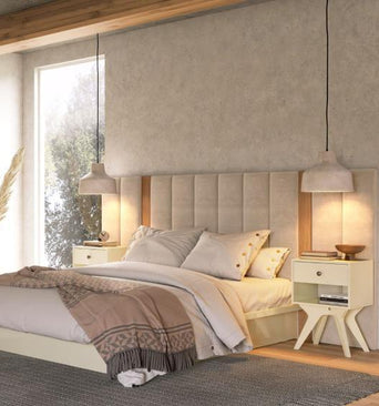 Modern Bed Tw195 Freijo/liso Upholstered Headboard - Dalla Costa