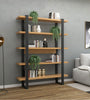 Modern F10  Freijo / Black Self Industrial Bookcase Shelves