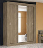 Wardrobe With 3 Sliding Doors And Mirror Nogal - Kappesberg