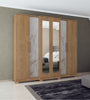 Montreal 6 Doors and 4 Drawers Couple Wardrobe With Mirror 2021R-443 Rustic Canelato / Granit - Mass Atualle