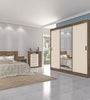 Sorento 3 Sliding Doors Wardrobe 2082R-513 Mocha/Natural Off White - Mass Atualle