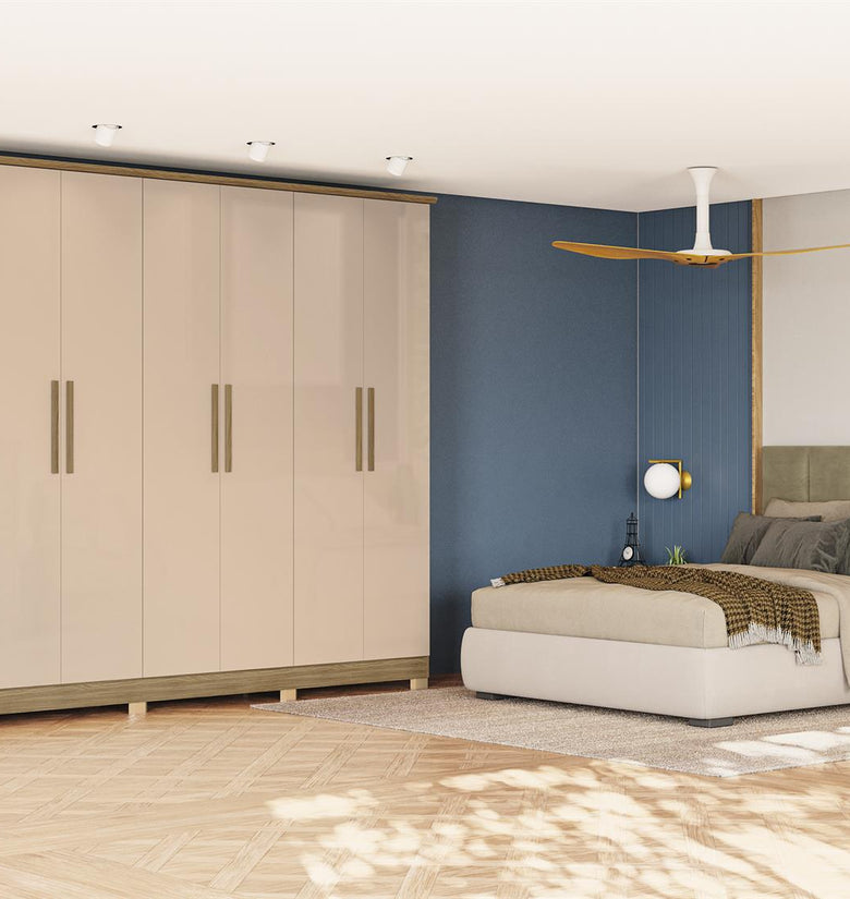 Wardrobe With 6 Doors And 4 Drawers CB03N560-NGMC Nogueira/Macadamia - Kappesberg