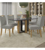 Belarus Table + 6 Chairs Dining Set CSJ1075FR-A031 Freijo, Matte Black, Gray - Kappesberg