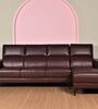 Estero Half Leather 3 Seater + Lounger Set - Dark Brown