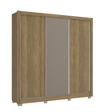 3 Sliding Doors And 4 Drawers Wardrobe With Feet CB15M570-NGFE Nogueira/Fendi - Kappesberg