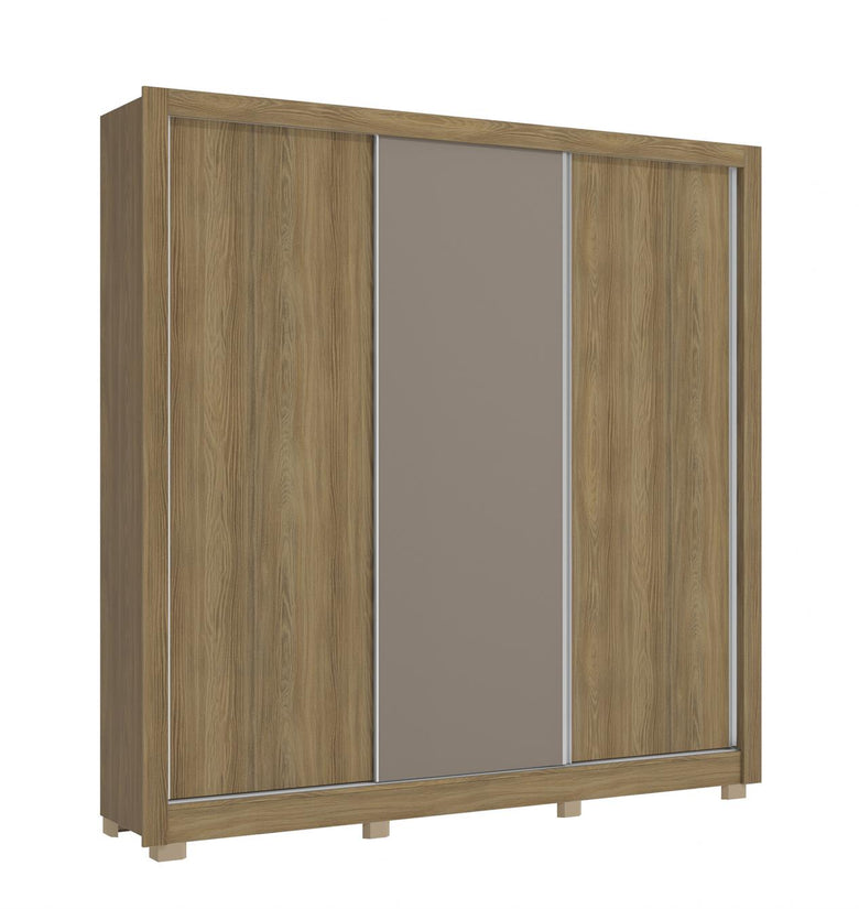 3 Sliding Doors And 4 Drawers Wardrobe With Feet CB15M570-NGFE Nogueira/Fendi - Kappesberg