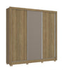 3 Sliding Doors And 4 Drawers Wardrobe With Feet CB15M570-NGFE Nogueira/Fendi - Kappesberg