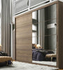 Sofisticatto Full Glass 2 Sliding Doors Wardrobe With Mirror Canela BP - 4905