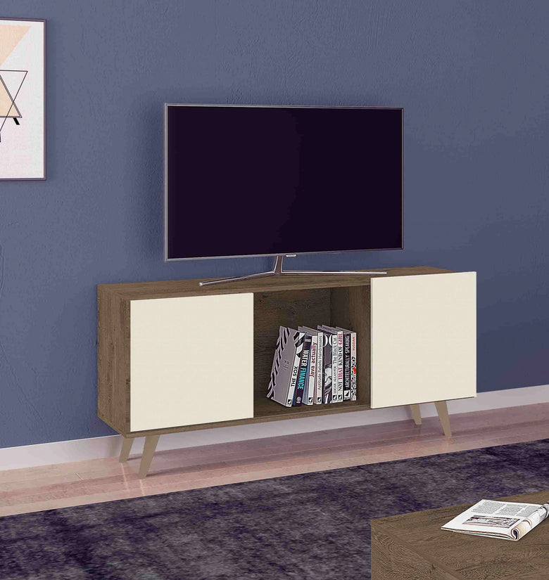 Cancun Rack 1122R-524 Tv Stand Mocha Brown-Cream