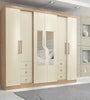 Geneva 6 Doors And 6 Drawers Wardrobe With Mirror 2100R-355 Natural/off White - Mass Atualle