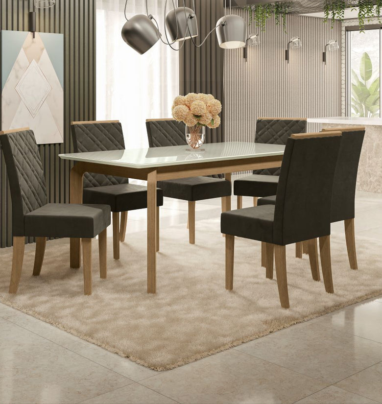 Bahrain Table + 6 Chairs Dining Set CSJ1130FR-A037 - Kappesberg