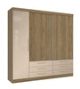 Kappesberg 3 Doors And 6 Drawers Wardrobe N561-NGMC Nogueira/Macadamia