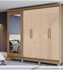 Wardrobe 5 Doors And 4 Drawers With Mirror CBO1N564-NGMC Nogueira/Macadamia - Kappesberg