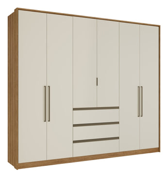 Venice 6 Doors 3 Drawers Wardrobe Almendra / Off-White - 5770