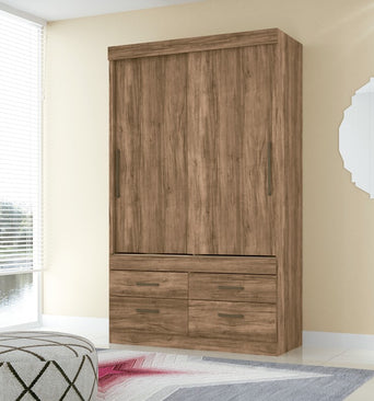 Armoire Click Havana 2.4 Star Atacama 2 Sliding Doors And 4 Drawers Wardrobe