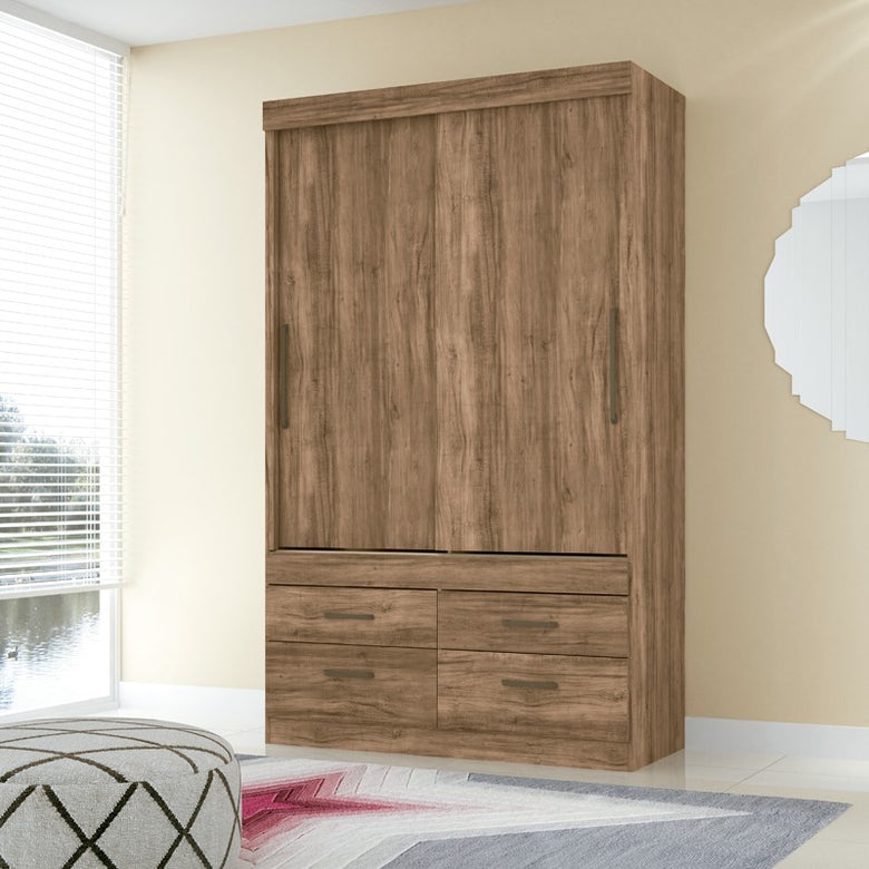 Armoire Click Havana 2.4 Star Atacama 2 Sliding Doors And 4 Drawers Wardrobe